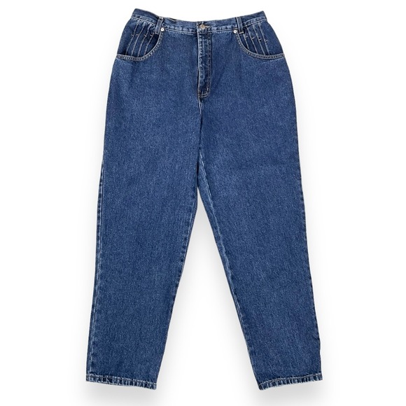 French Dressing Denim - French Dressing Womens 16P 31x29 Blue Vintage High Rise Tapered Jeans Cotton EUC